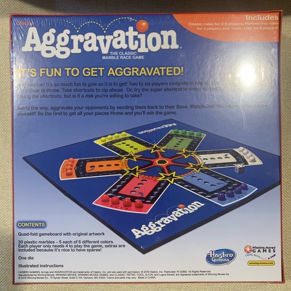 Classic Aggravation Board Game The Classic Marble Race Game New - Picture 2 of 2